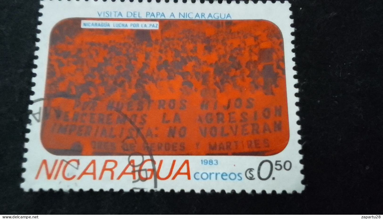 NİARAGUA-1980-90     0.50   CORD  DAMGALI - Nicaragua