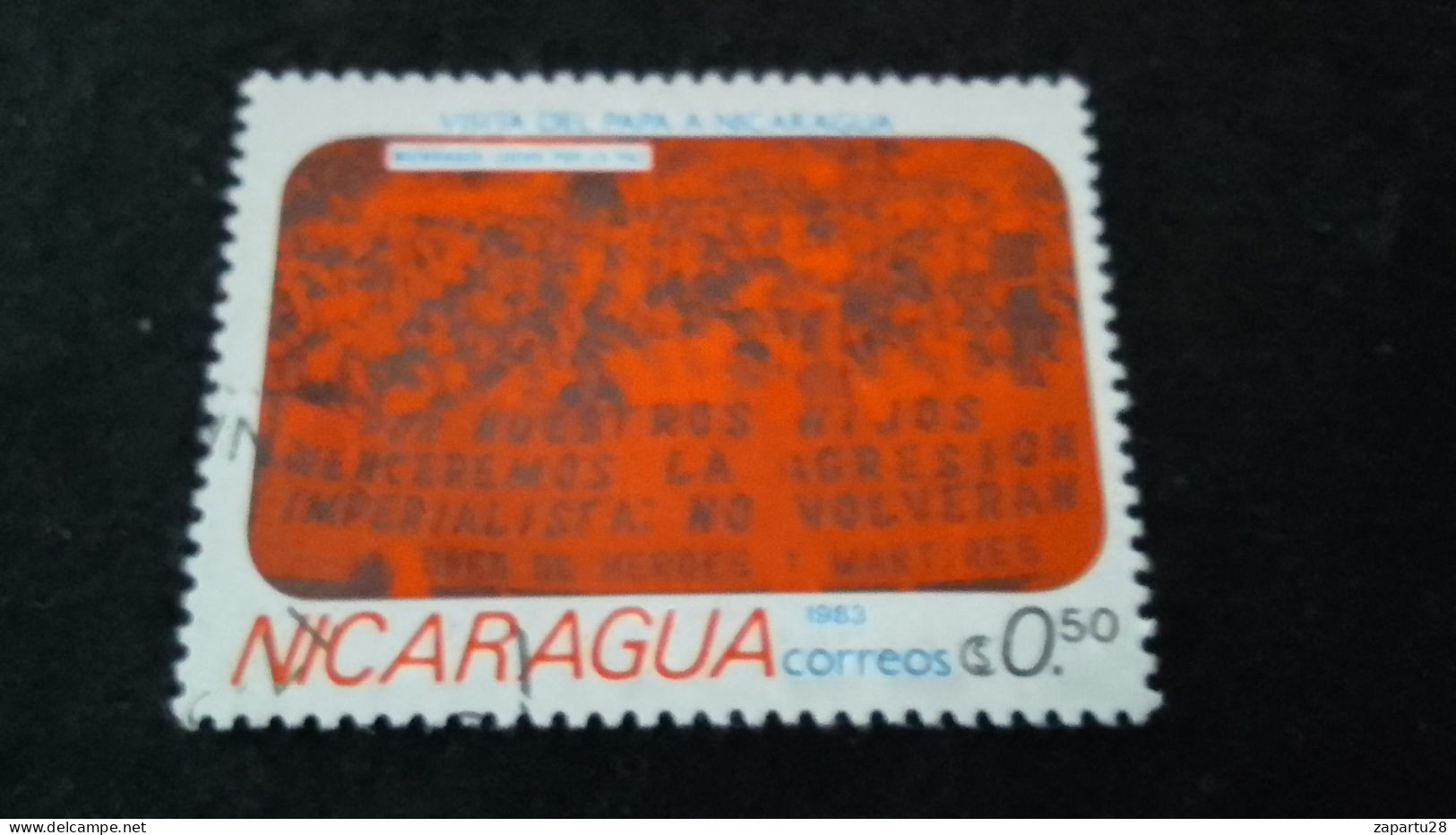 NİARAGUA-1980-90     0.50   CORD  DAMGALI - Nicaragua