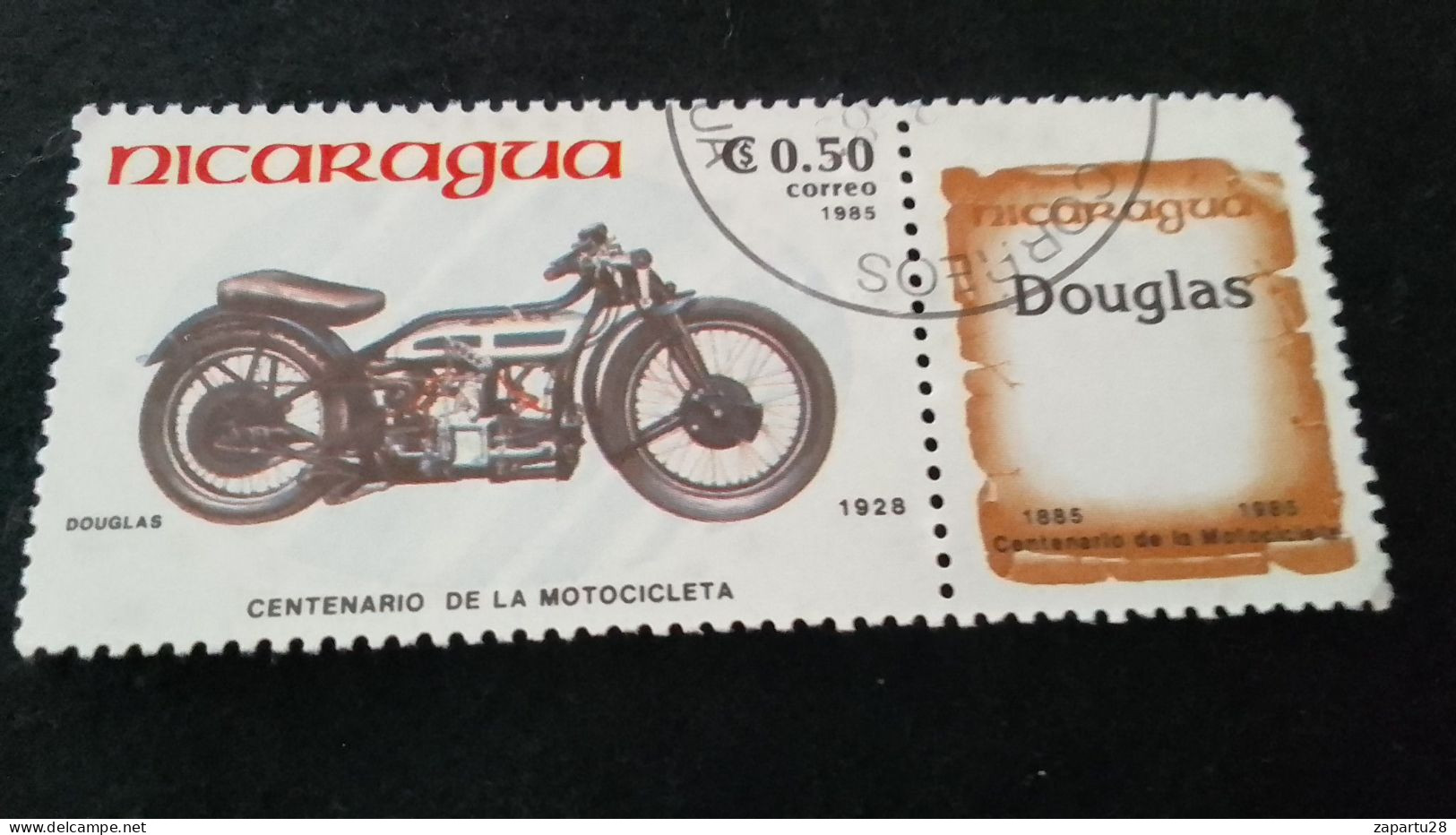 NİARAGUA-1980-90     0.50   CORD  DAMGALI - Nicaragua