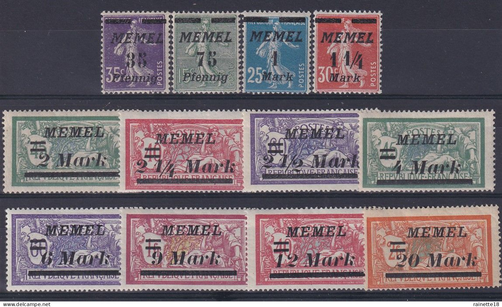 Memel     14/17 * - Unused Stamps