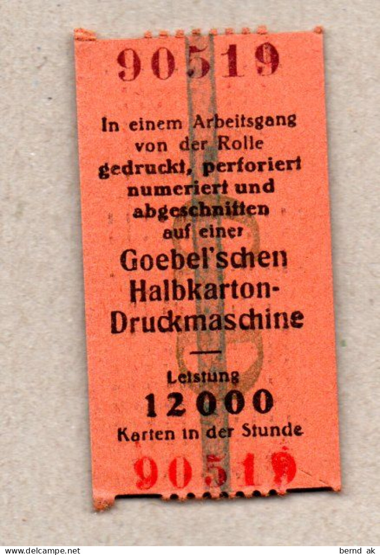 A01] Musterdruck Der Goebel'schen Halbkarton-Druckmaschine - Sonstige & Ohne Zuordnung