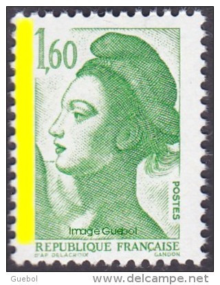 France Liberté De Gandon N° 2219 C ** Variété Du 1f60 Bande De Phosphore à Gauche Aussi Maury N° 2218_b - 1982-1990 Libertà Di Gandon