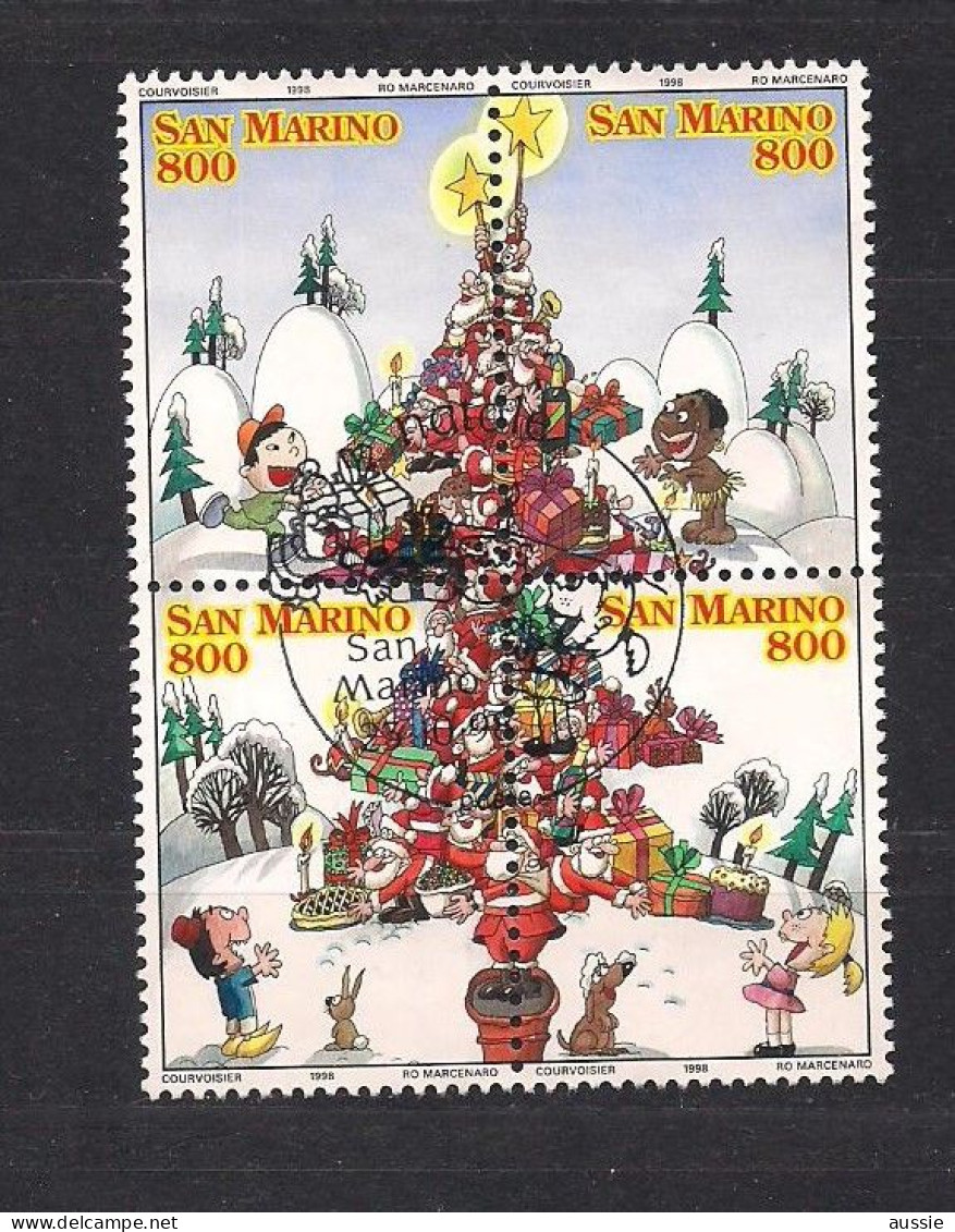 San Marino Saint-Marin 1998  Yvertn° 1599-1602  (o) Oblitéré Cote 5 €  Noël Kerstmis Christmas Weihnachten - Gebraucht