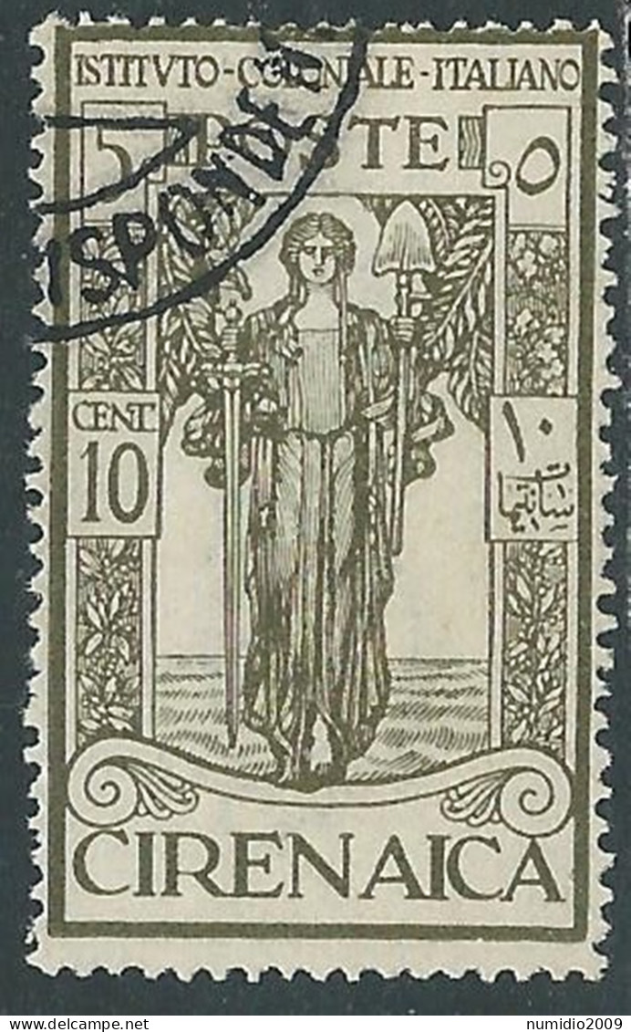 1926 CIRENAICA USATO PRO ISTITUTO COLONIALE 10 CENT - RA12-3 - Cirenaica