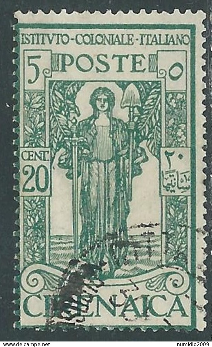 1926 CIRENAICA USATO PRO ISTITUTO COLONIALE 20 CENT - RA12-3 - Cirenaica