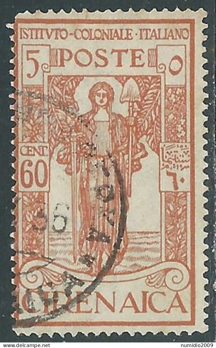 1926 CIRENAICA USATO PRO ISTITUTO COLONIALE 60 CENT - RA12-3 - Cirenaica