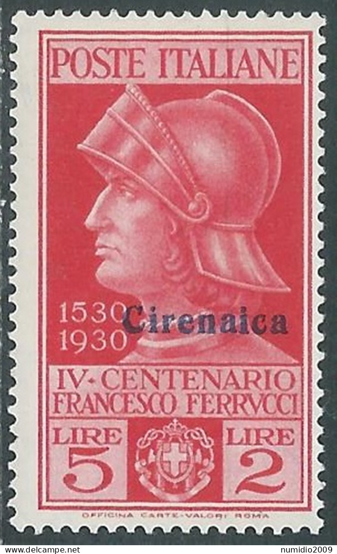 1930 CIRENAICA FERRUCCI 5 LIRE MH * - RA29-6 - Cirenaica