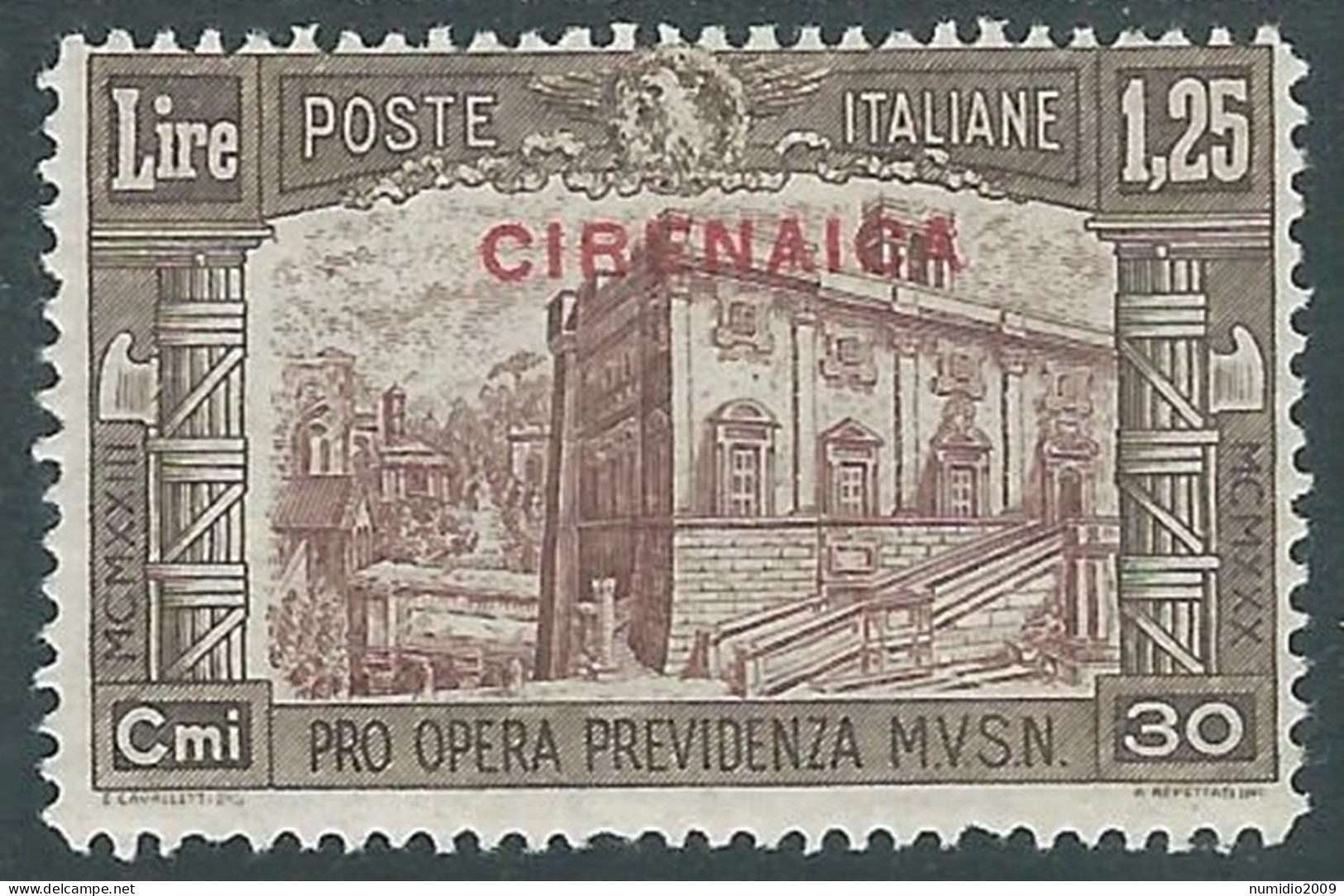 1930 CIRENAICA MILIZIA 1,25 LIRE MH * - RA29-6 - Cirenaica