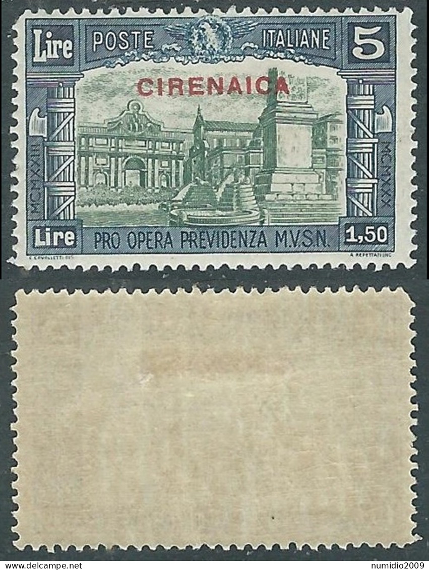 1930 CIRENAICA MILIZIA 5 LIRE MH * - RA29-6 - Cirenaica