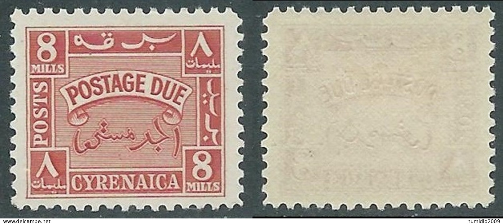 1950 CIRENAICA AMMINISTRAZIONE AUTONOMA SEGNATASSE 8 M MNH ** - RA22-8 - Cirenaica