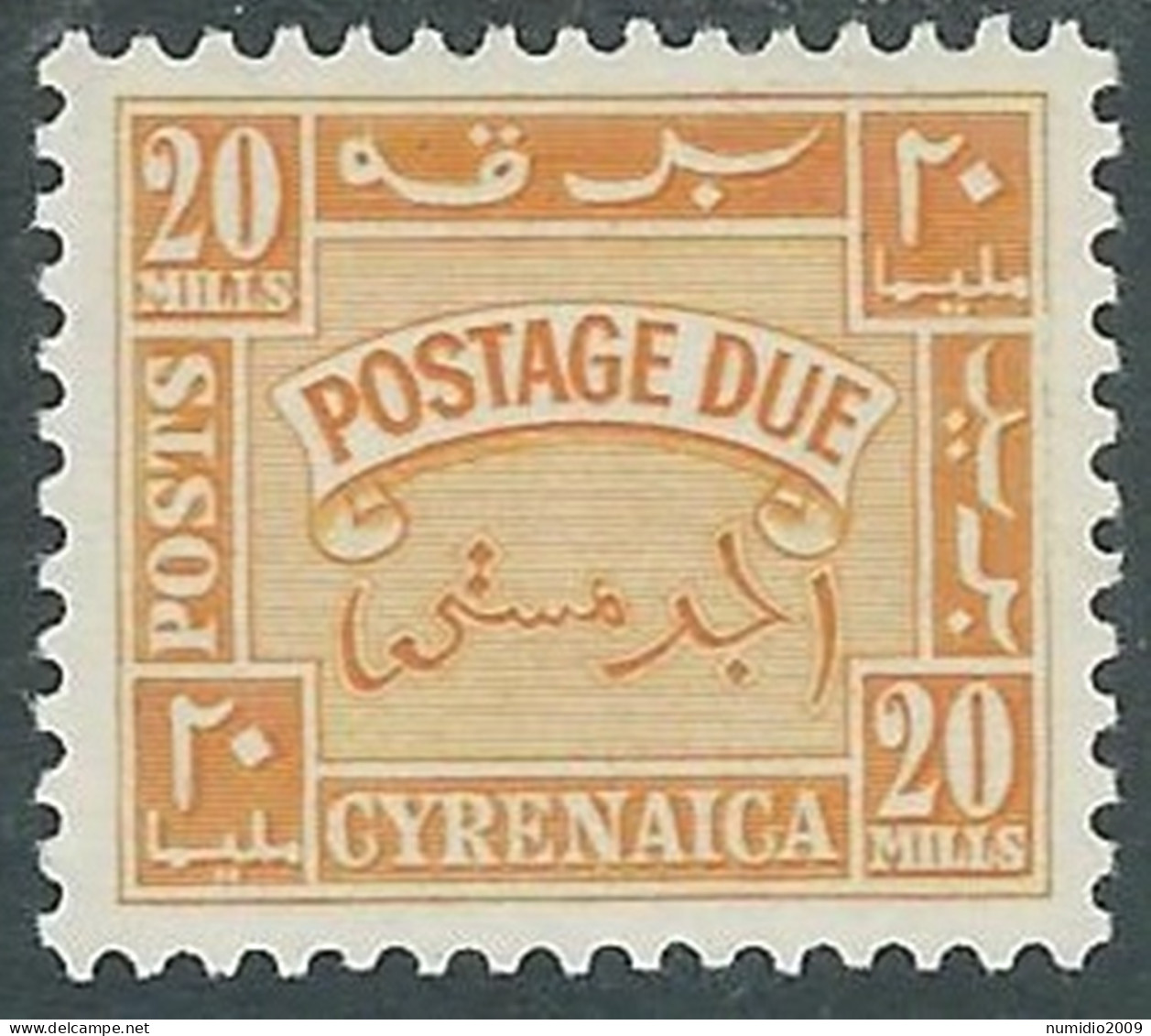 1950 CIRENAICA AMMINISTRAZIONE AUTONOMA SEGNATASSE 20 M MH * - RA22-8 - Cirenaica