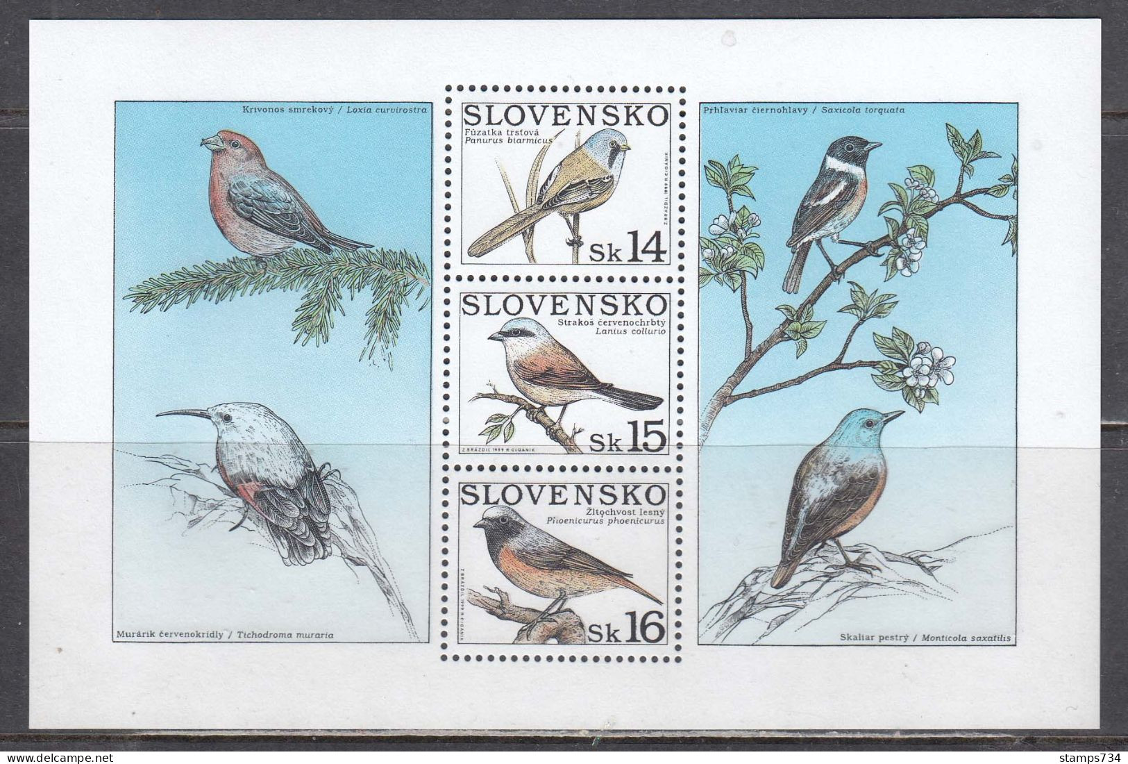 Slovakia 1999 - Birds, Mi-Nr. Block 13, MNH** - Nuovi