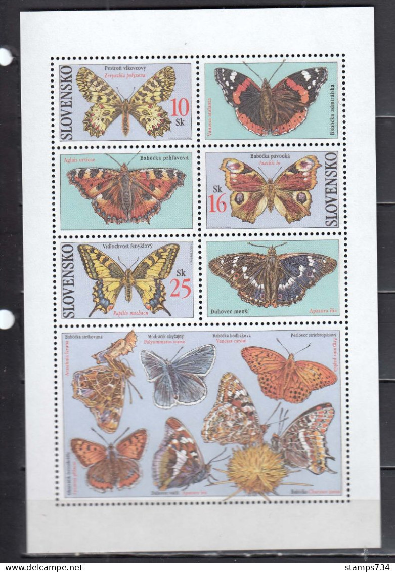 Slovakia 2002 - Papillons, Mi-Nr. Block 18, MNH** - Ungebraucht