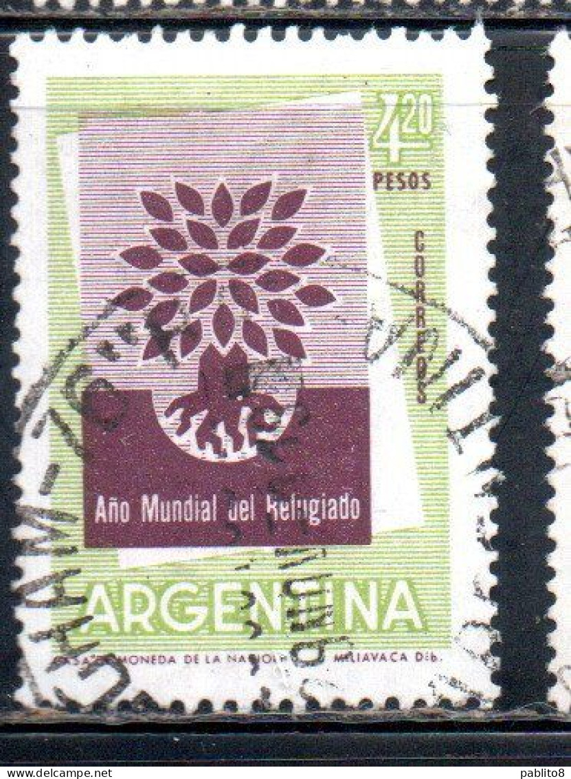 ARGENTINA 1960 WRY WORLD REFUGEE YEAR 4.20p USED USADO OBLITERE' - Gebruikt