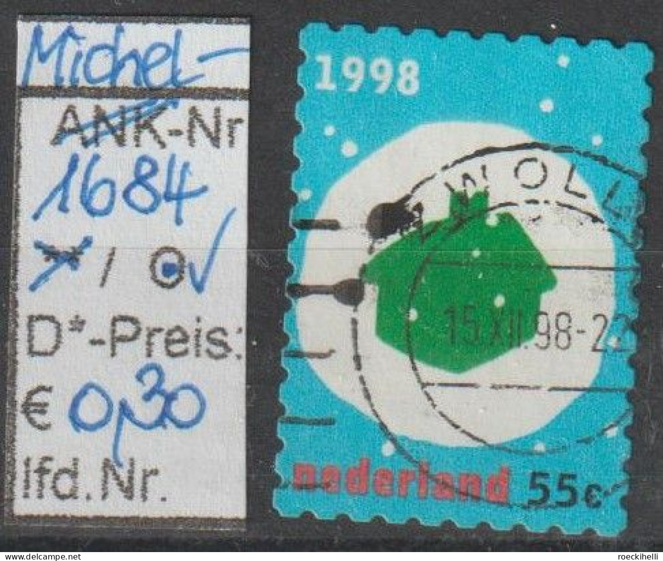 1998 - NIEDERLANDE - FM/DM "Dez.marken - Haus" 55 C Mehrf. - O  Gestempelt - S.Scan (1684o Nl) - Used Stamps
