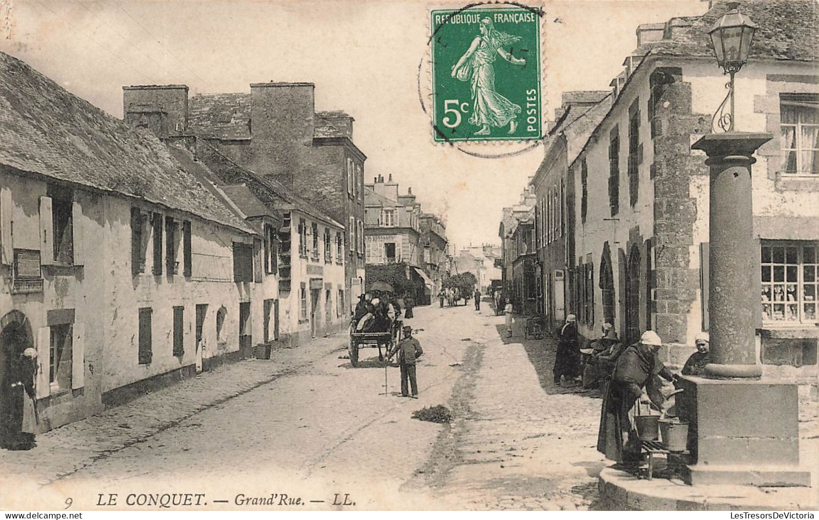 FRANCE - Le Conquet - Grand'Rue - Vue Générale De La Rue - Maisons - Animé - Voiture - Carte Postale Ancienne - Le Conquet