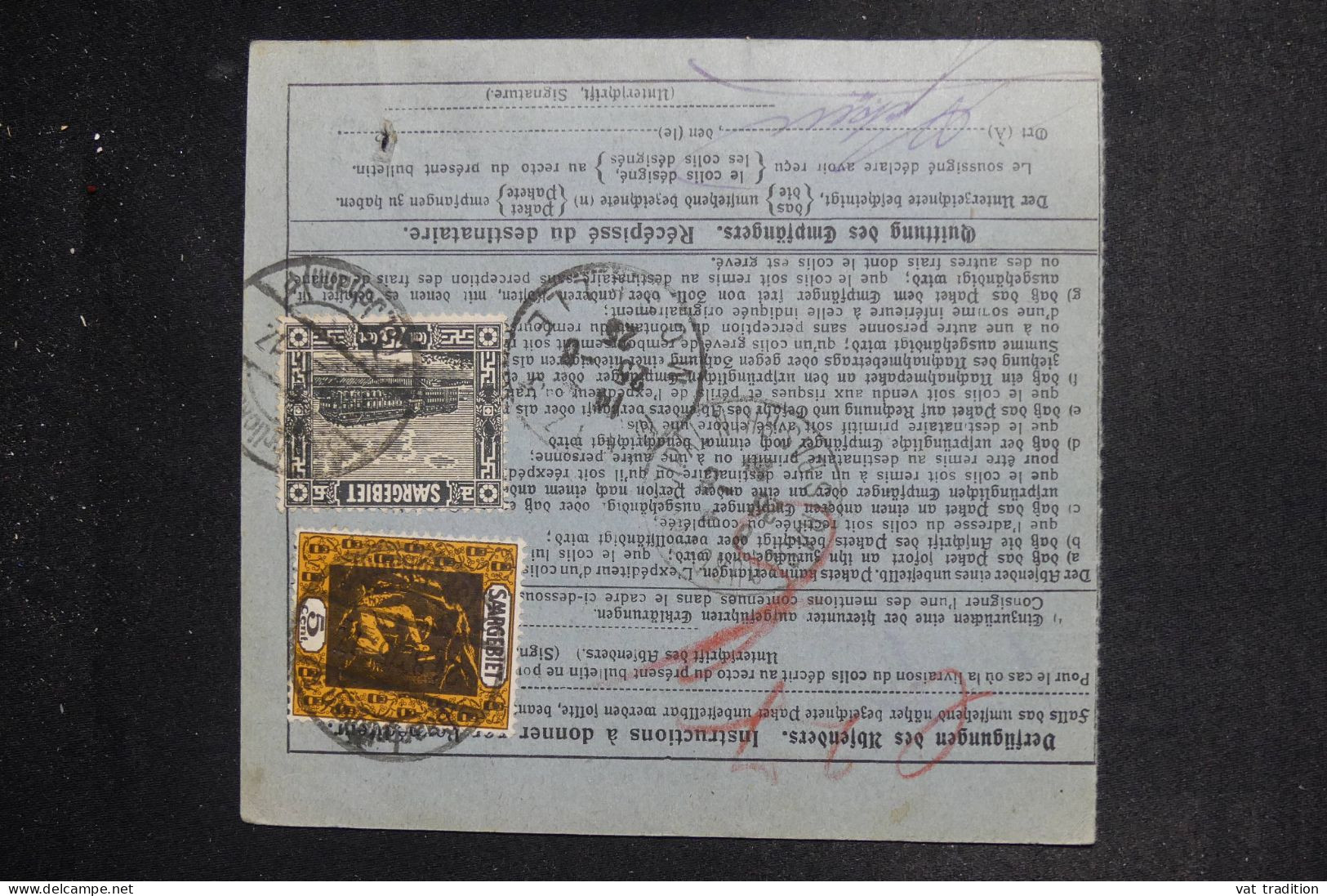 SARRE - Bulletin D'expédition De Saarbrücken Pour Strasbourg En 1925 - L 151253 - Storia Postale