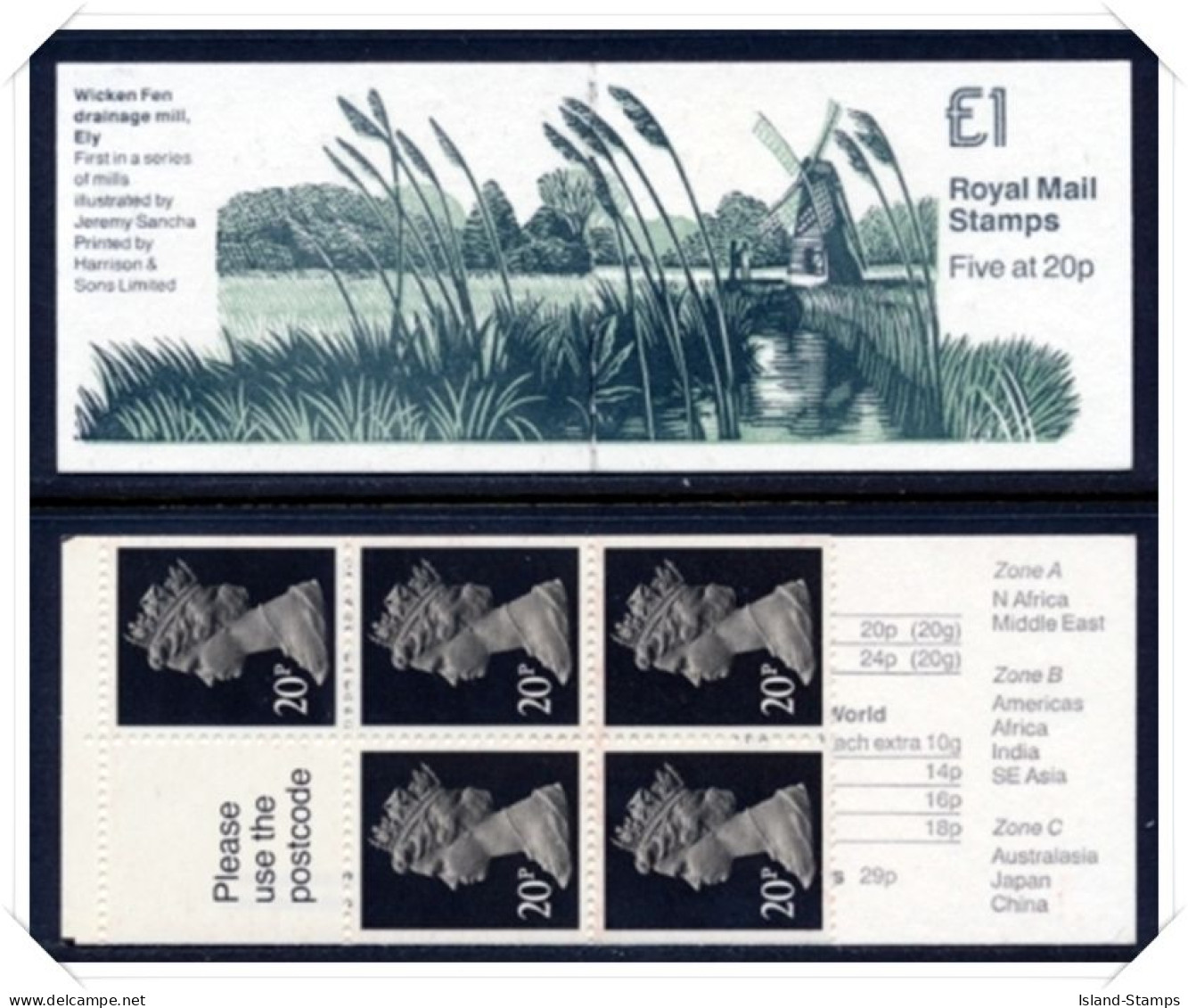 FH18 Mills Design 1 Wicken Fen Plain (Matt Cover) (£1.00 Folded Booklets) NB1-4 - Libretti