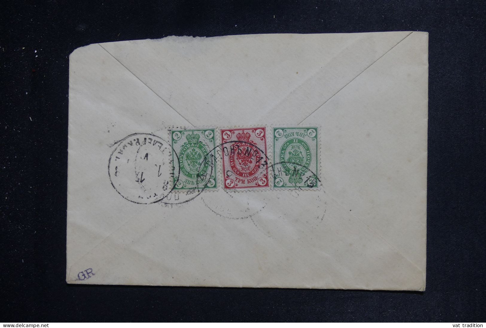 RUSSIE - Enveloppe En Recommandé En 1905, Affranchissement Au Verso - L 151254 - Lettres & Documents