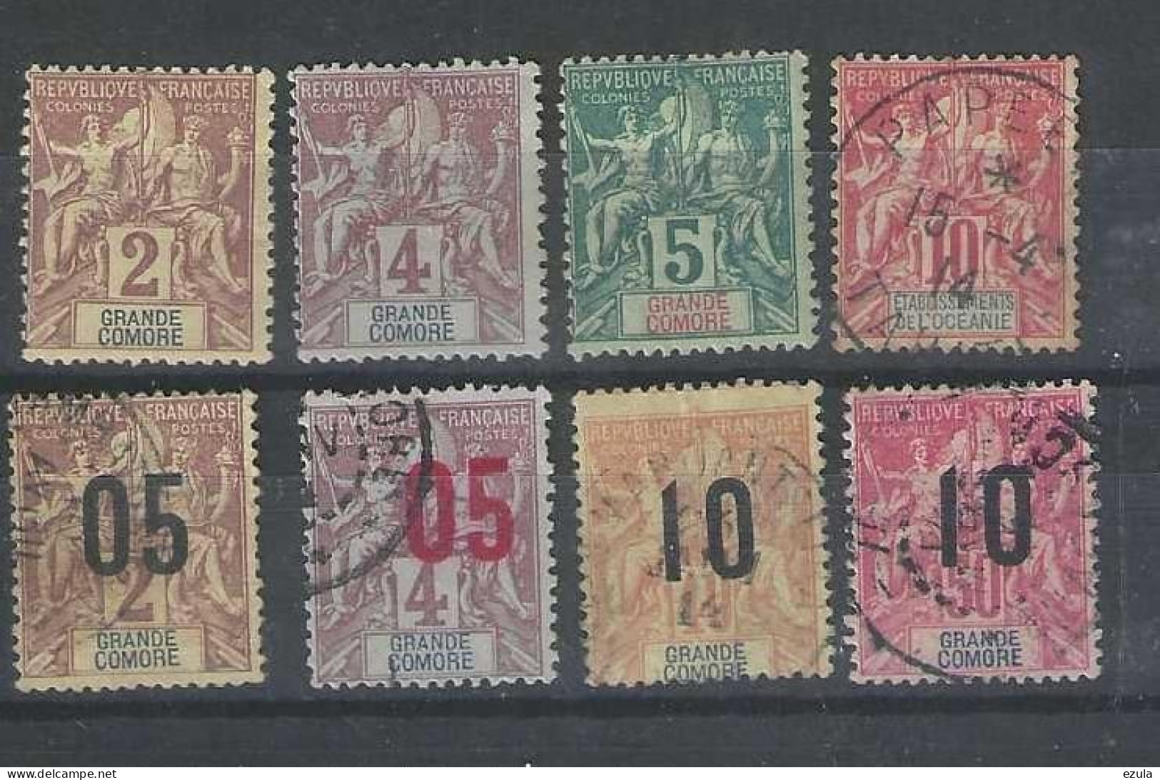 Timbres Des Comores Oblitéré N° 2-3-4-14-20-21-26-28 Valeur 17 € - Usati