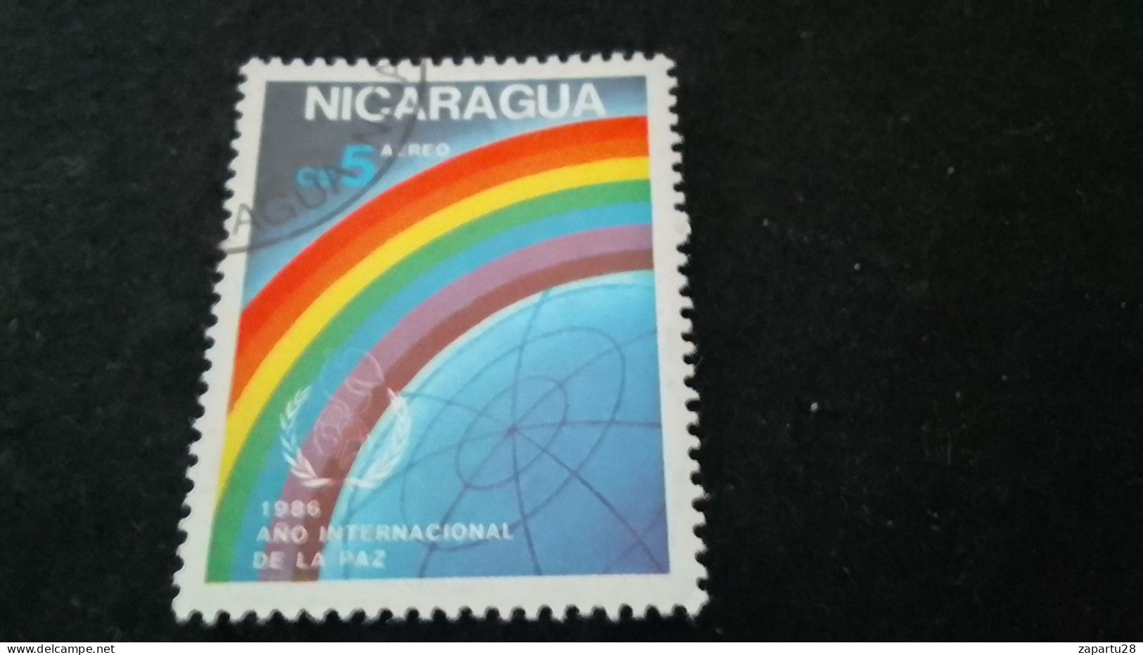 NİARAGUA-1980-00     5.00  CORD  DAMGALI - Nicaragua