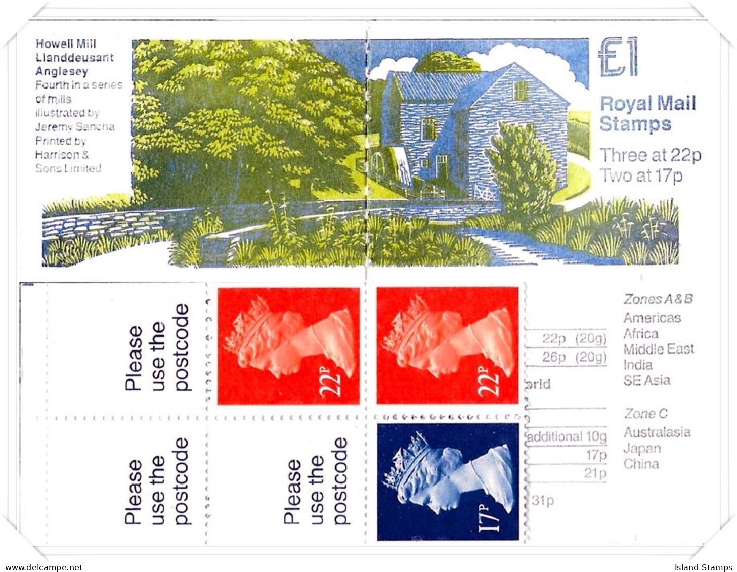 FH22 Mills Design 4 Howell Mill Plain (£1.00 Folded Booklets) HRD3a - Booklets