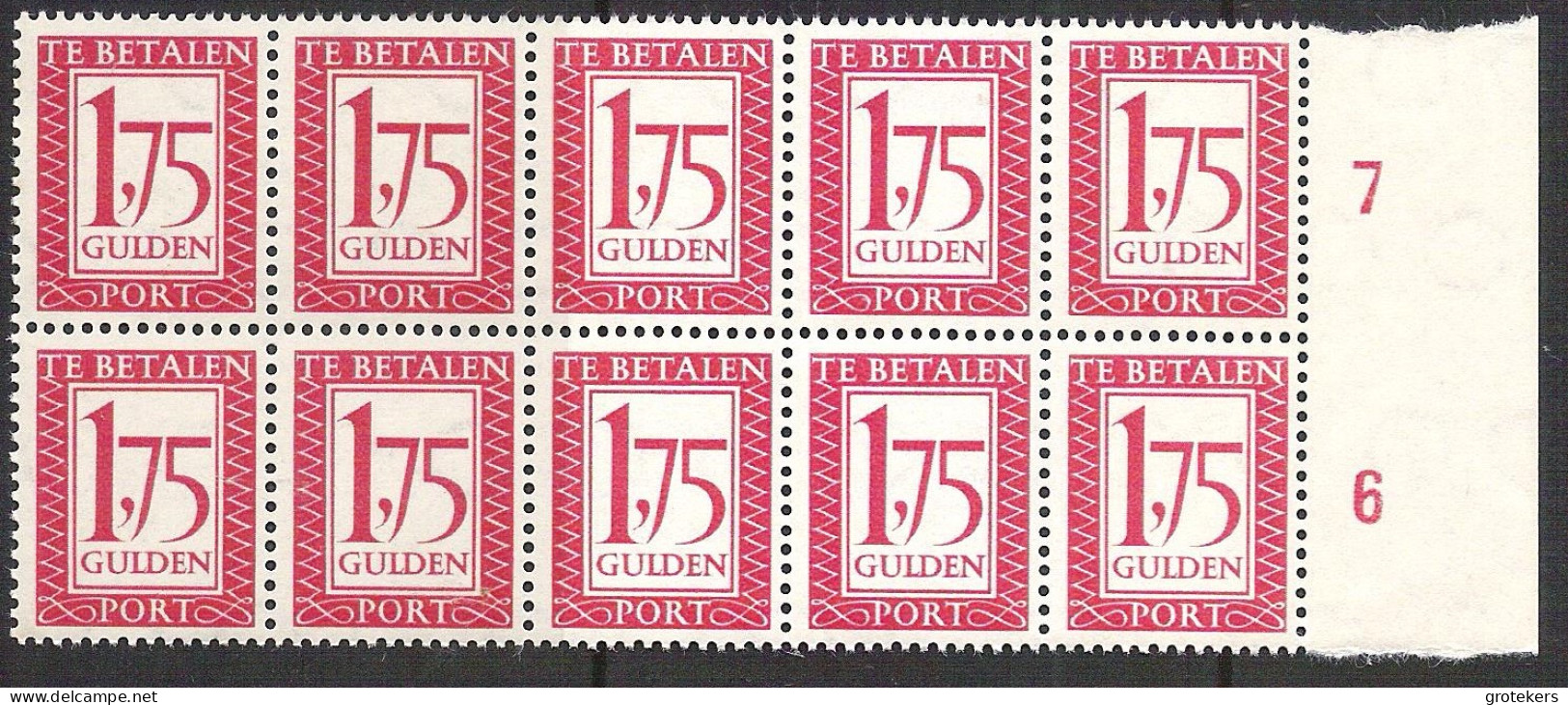 Port P 106 ** In Veldeel Van 10 Met Telnummers - Strafportzegels