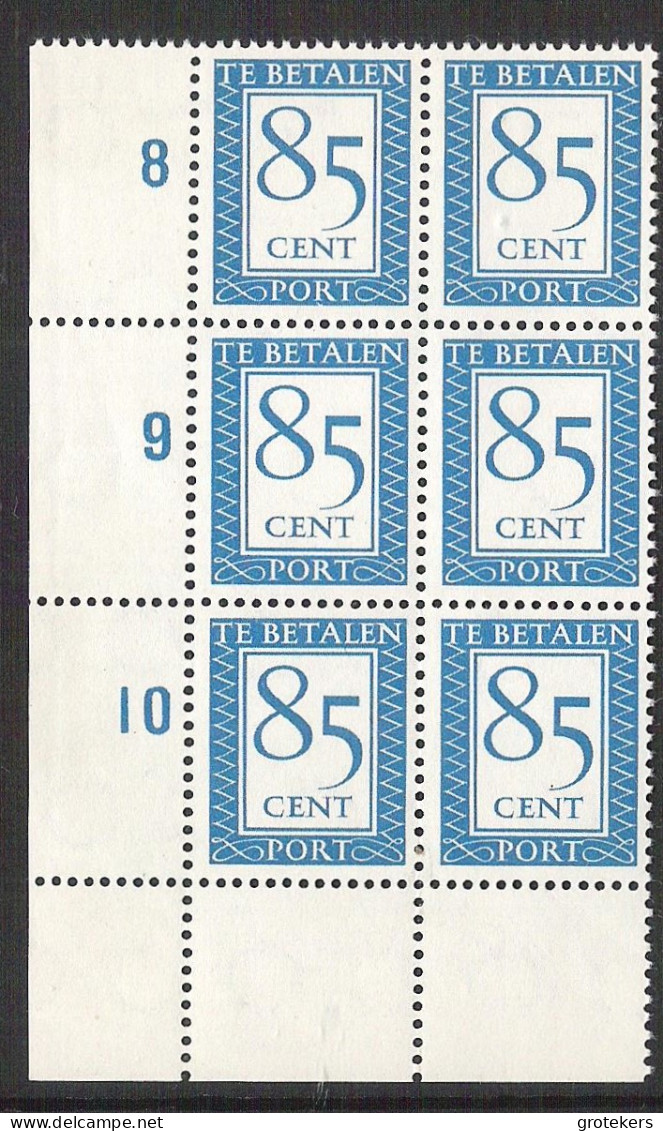 NEDERLAND Port P 102 ** In Veldeel Van 6 Met Telnummers - Postage Due