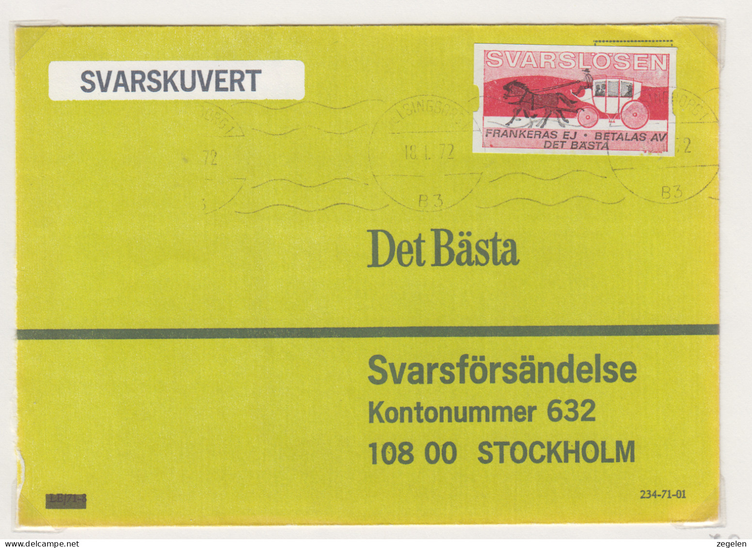 Zweden Lokale Zegel Cat. Facit Sverige 2000 Private Lokaalpost ;zegels Voor Frankering "Het Beste"  Facit 7B Op Omslag - Local Post Stamps