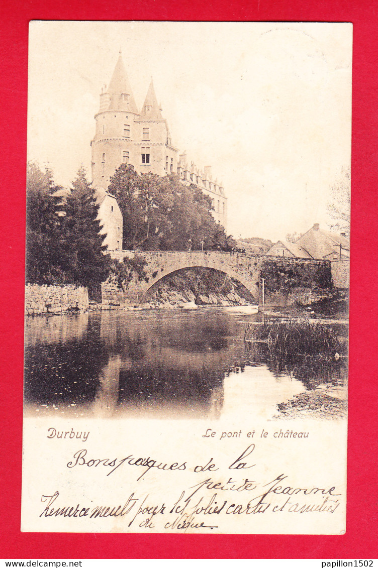 E-Belgique-345P230  DURBUY, Le Pont Et Le Château, Cpa Précurseur  - Durbuy