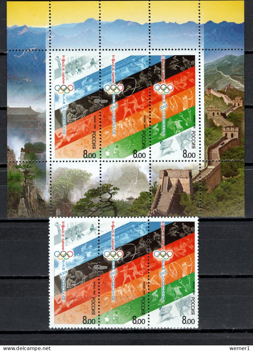 Russia 2008 Olympic Games Beijing Set Of 3 + S/s MNH - Sommer 2008: Peking