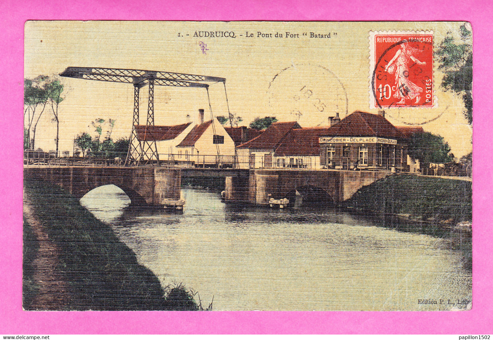 F-62-Audruicq-09A20  Le Pont Du Fort ""Batard"", Cpa Toilée Colorisée - Audruicq