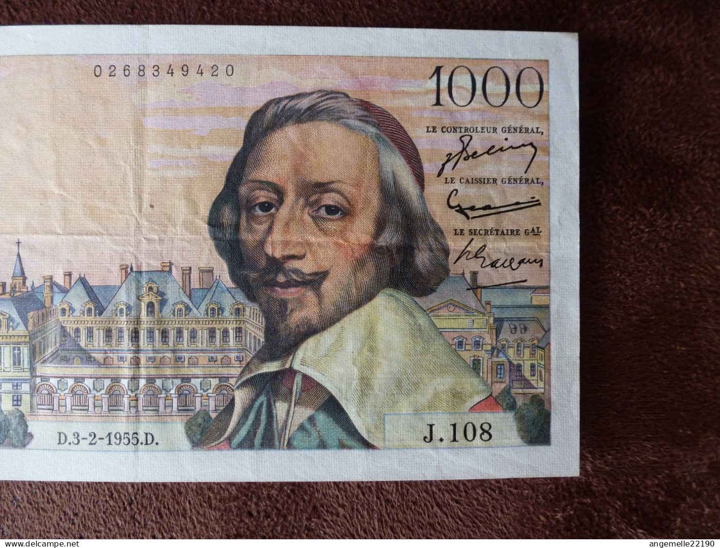 Billet De 1000 FR RICHELIEU DU 3/2/1955 / FAY 42/10 - 1 000 F 1953-1957 ''Richelieu''
