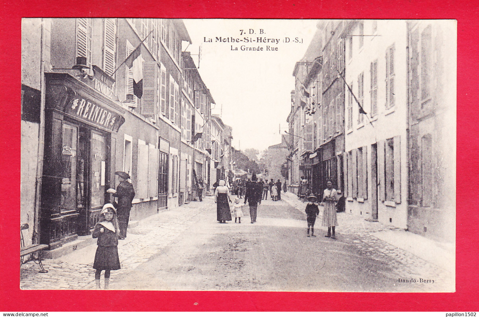 F-79-La Mothe Saint Heray-09A20  La Grande Rue, Commerces, Animation, Cpa BE - La Mothe Saint Heray