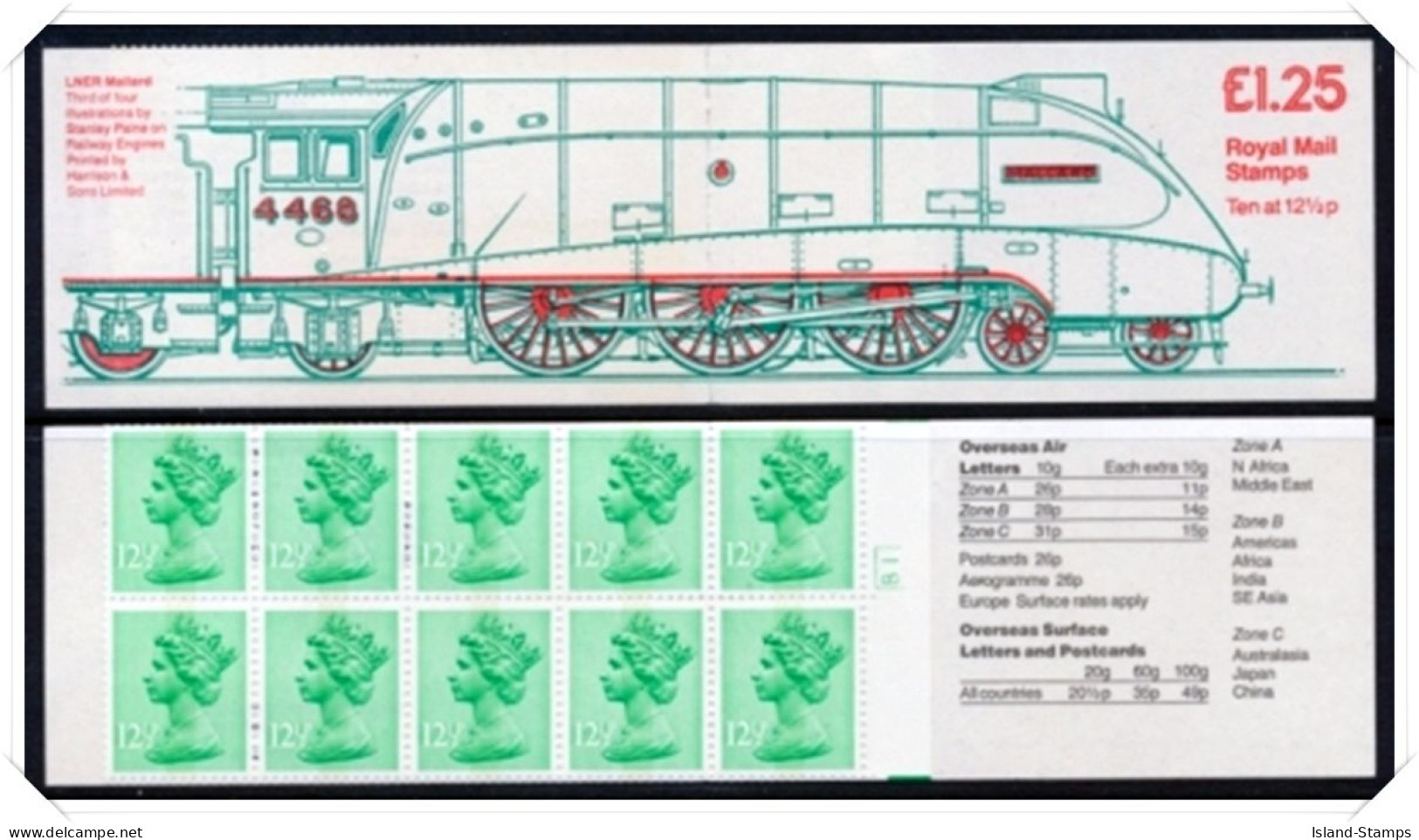 FK7b Railway Engine Series Mallard Right Margin (£1.25 Folded Booklets) NB - Libretti