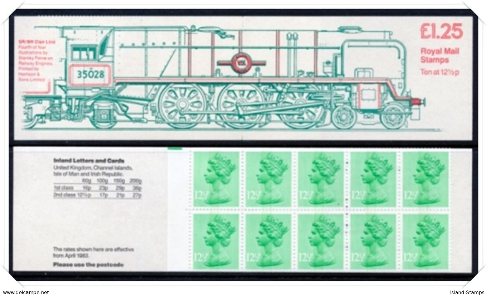FK8a Railway Engine Series Clan Line Left Margin (£1.25 Folded Booklets) N - Carnets