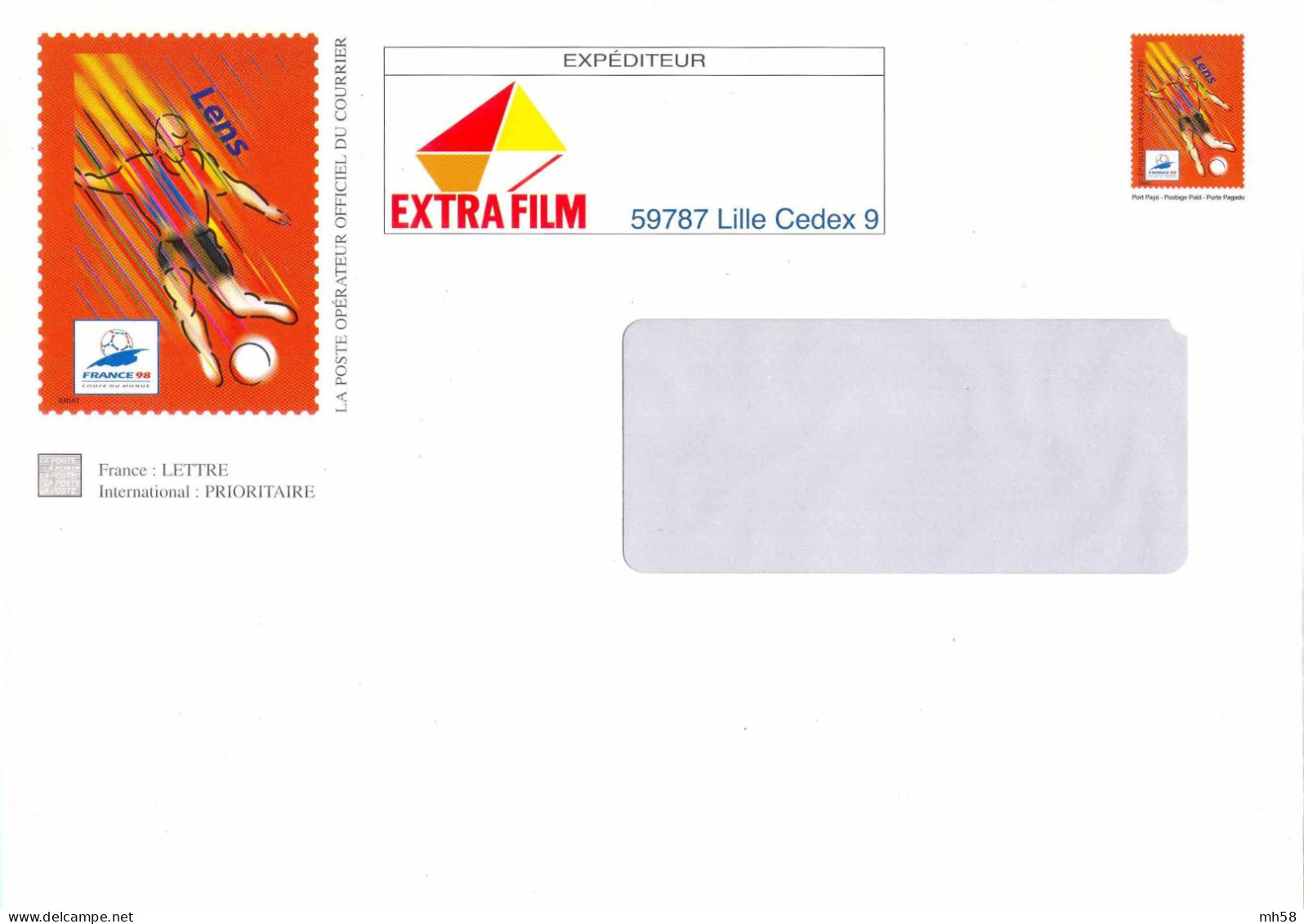 Entier FRANCE - PAP Enveloppe TSC Extra-Film Neuf ** - TVP France 98 Lens - Prêts-à-poster:Stamped On Demand & Semi-official Overprinting (1995-...)