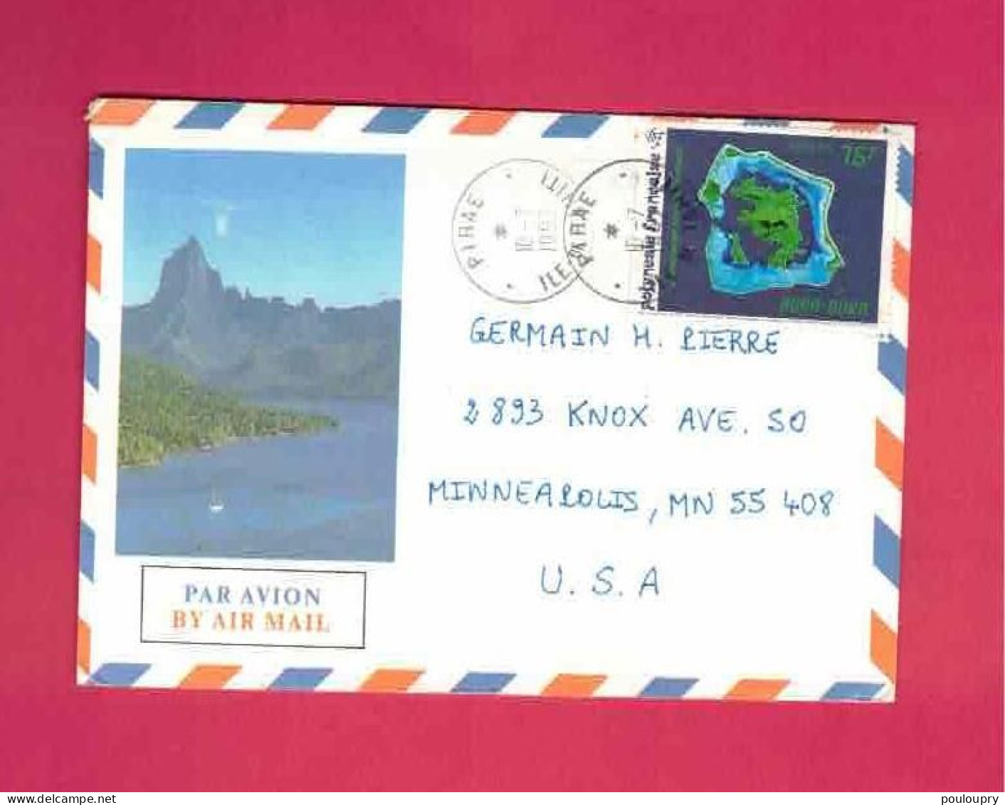 Lettre De 1992 Pour Les USA EUAN - YT N° 407 - Bora-Bora - Seul Sur Lettre - Lettres & Documents