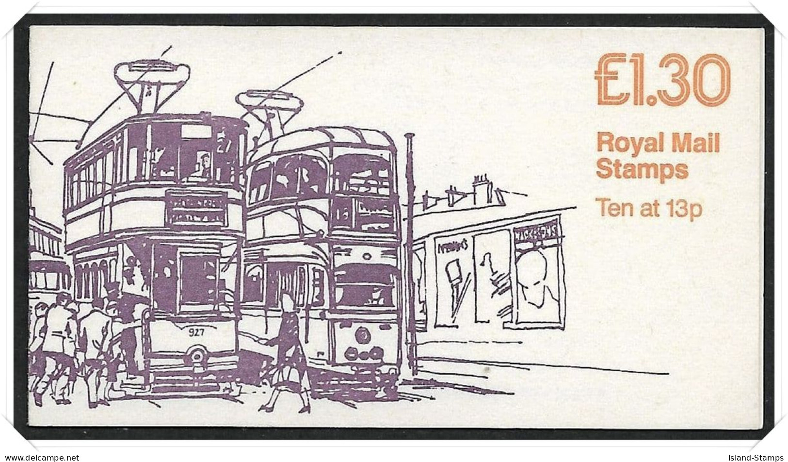 FL4a Trams Series 2 Glasgow Left Margin Cylinder B12 P62 Row 1 (£1.30 Folded Book Nb1 - Carnets