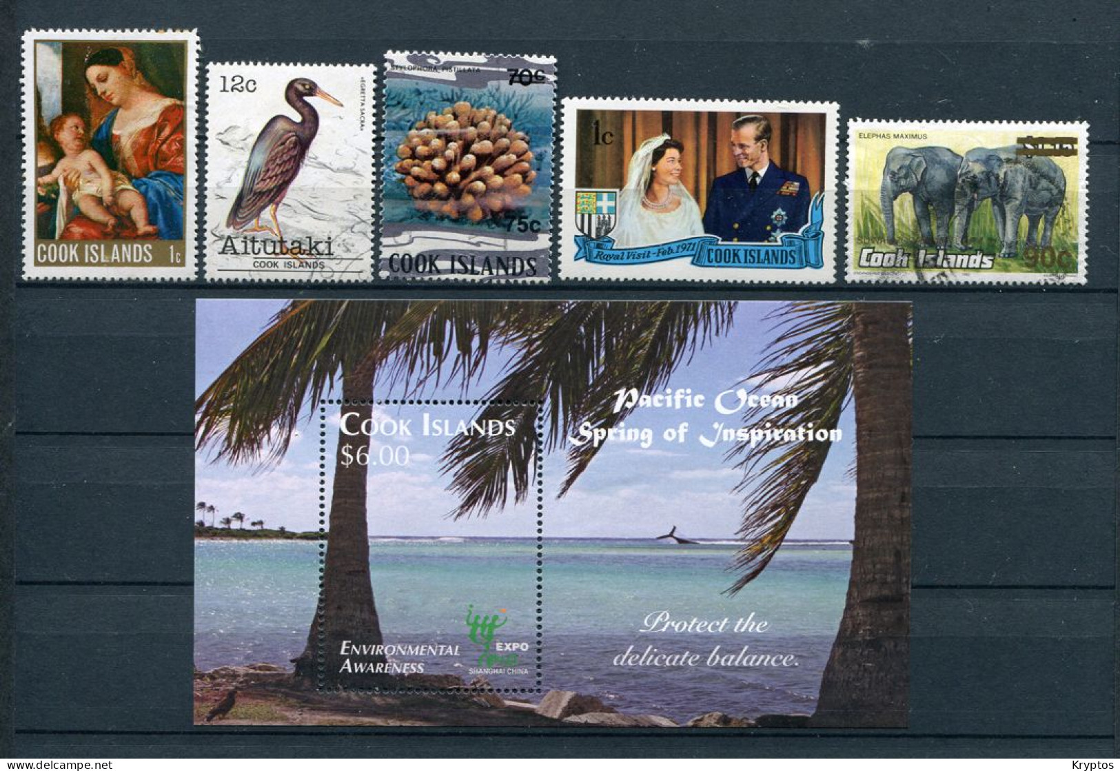 Cook Islands. 5 Stamps + 1 Block - Cook
