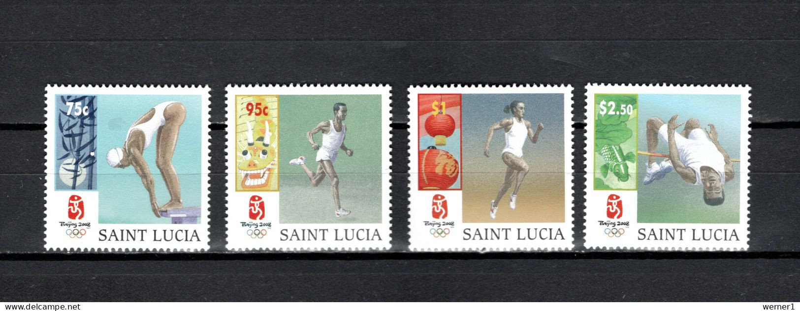 St. Lucia 2008 Olympic Games Beijing, Set Of 4 MNH - Ete 2008: Pékin