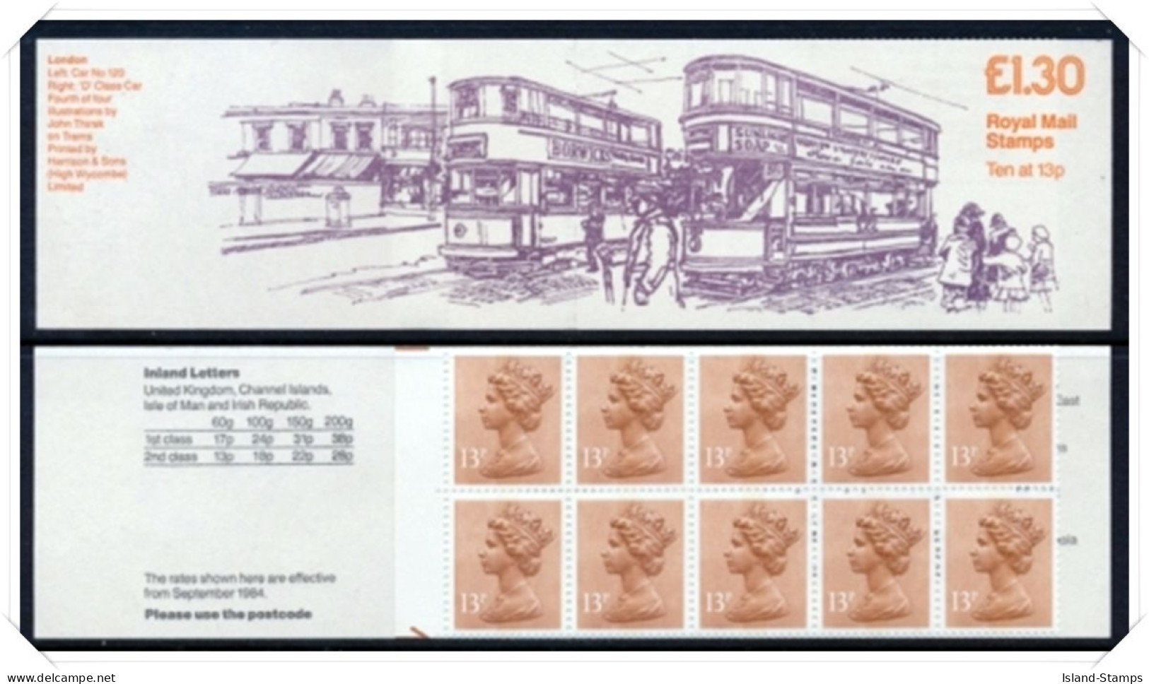 FL6a Trams Series 4 London Left Margin Plain (£1.30 Folded Booklets) NB1-4 - Booklets