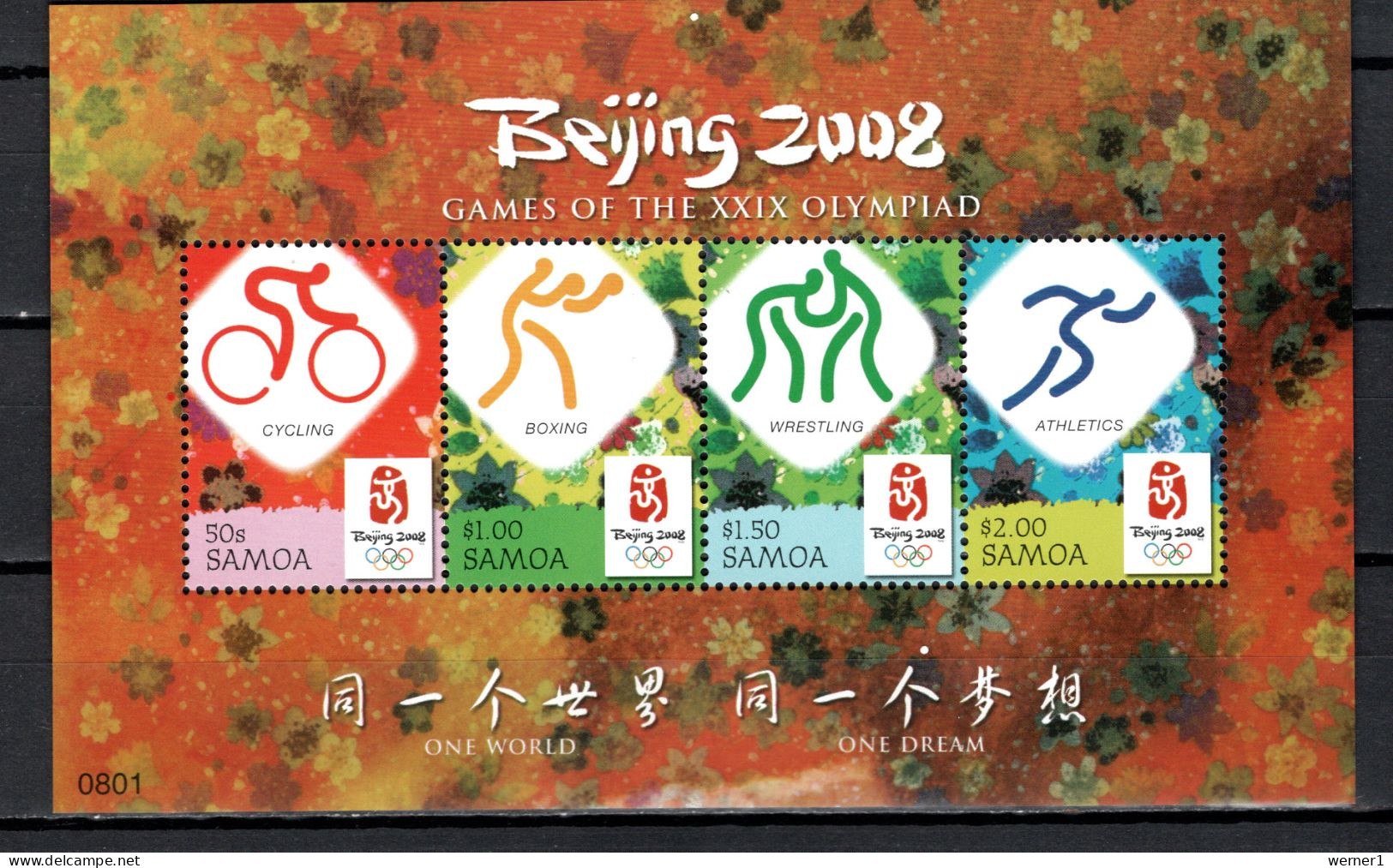 Samoa 2008 Olympic Games Beijing, Cycling, Boxing, Wrestling, Athletics S/s MNH - Summer 2008: Beijing