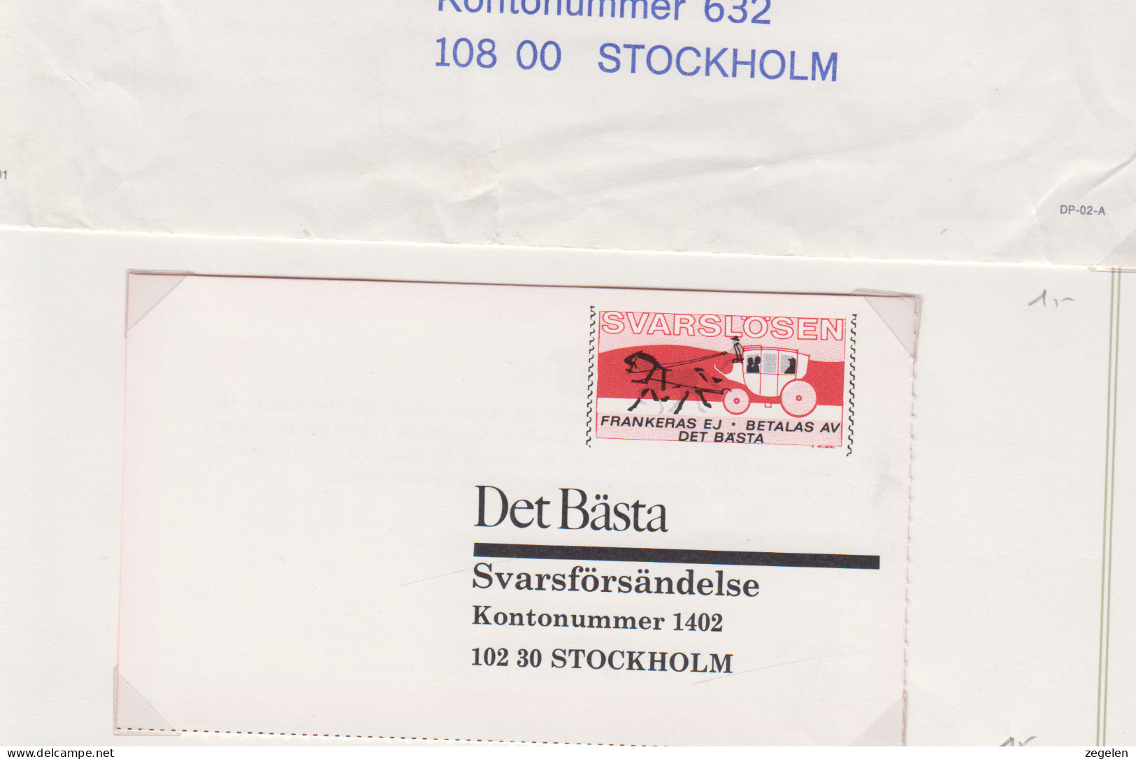 Zweden Lokale Zegel Cat. Facit Sverige 2000 Private Lokaalpost ; Omslag Met Opdrukzegel Voor Zending Naar 'Het Beste" - Local Post Stamps