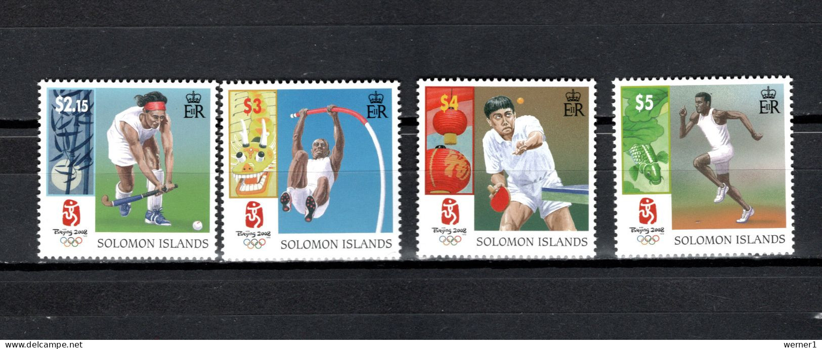 Solomon Islands 2008 Olympic Games Beijing, Hockey, Table Tennis Etc. Set Of 4 MNH - Zomer 2008: Peking