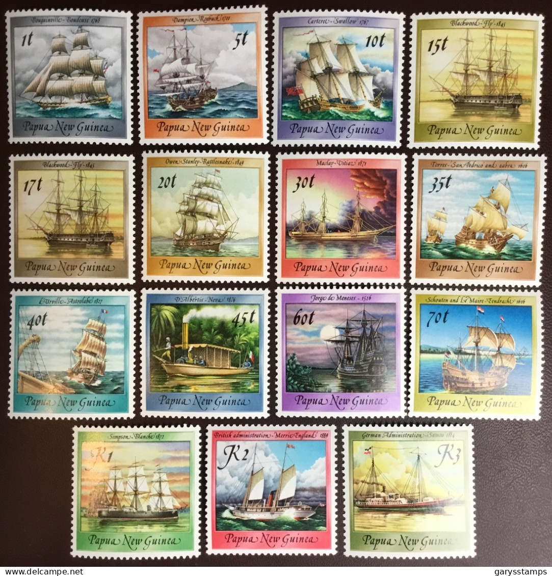 Papua New Guinea 1987 - 1988 Ships Definitives Set Complete MNH - Papua-Neuguinea