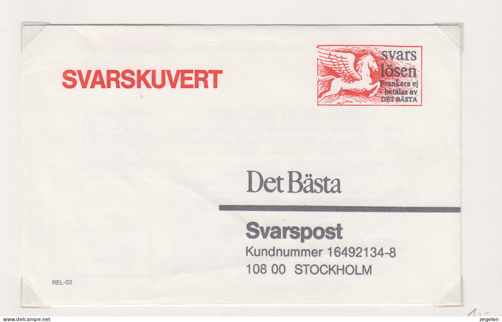 Zweden Lokale Zegel Cat. Facit Sverige 2000 Private Lokaalpost ; Omslag Met Opdrukzegel Voor Zending Naar 'Het Beste" - Local Post Stamps