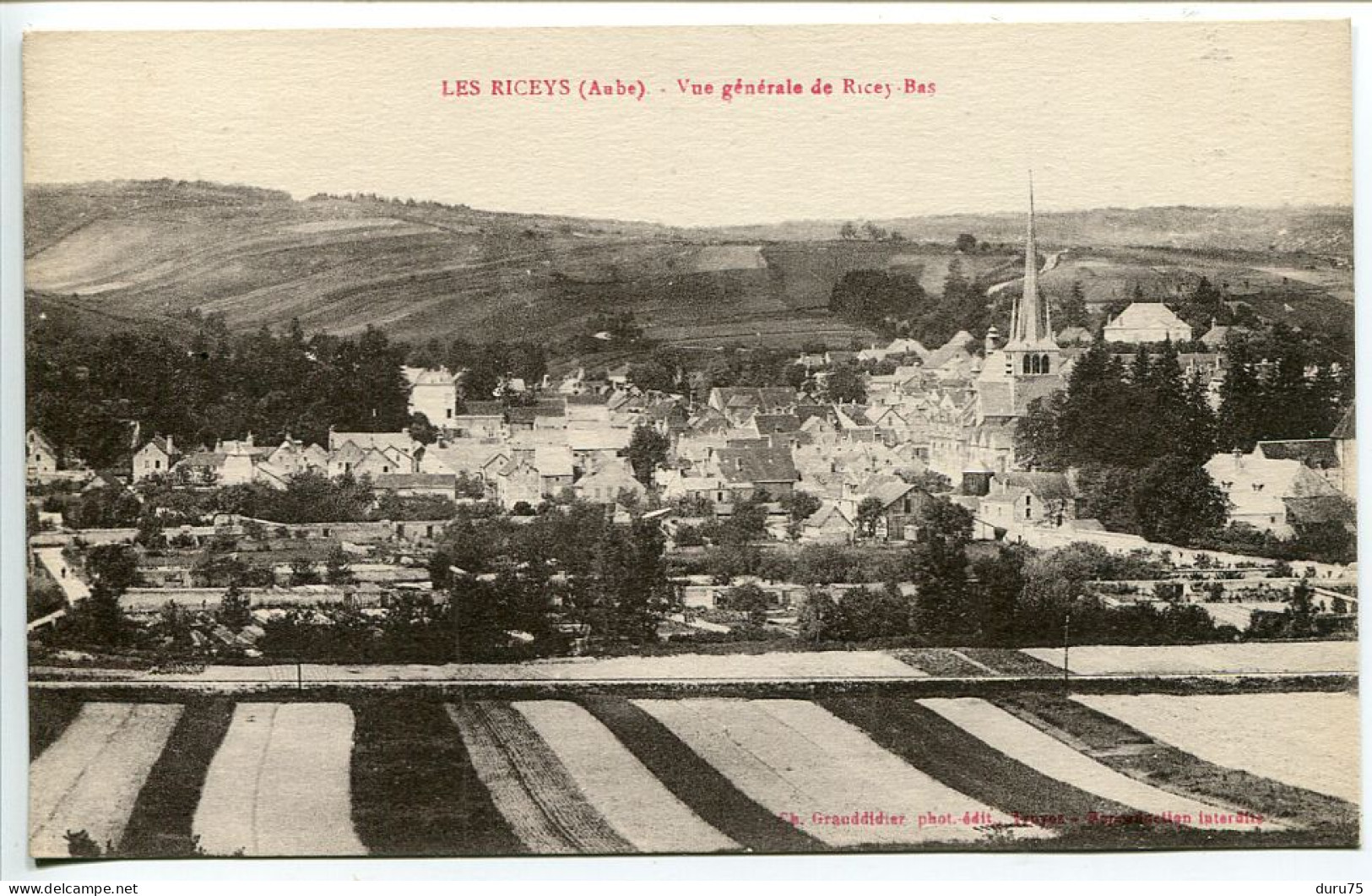 LES RICEYS  Vue Générale De Ricey Bas - Dos Vert Non écrite - Etat Superbe * Ch. Granddidier Editeur - Les Riceys