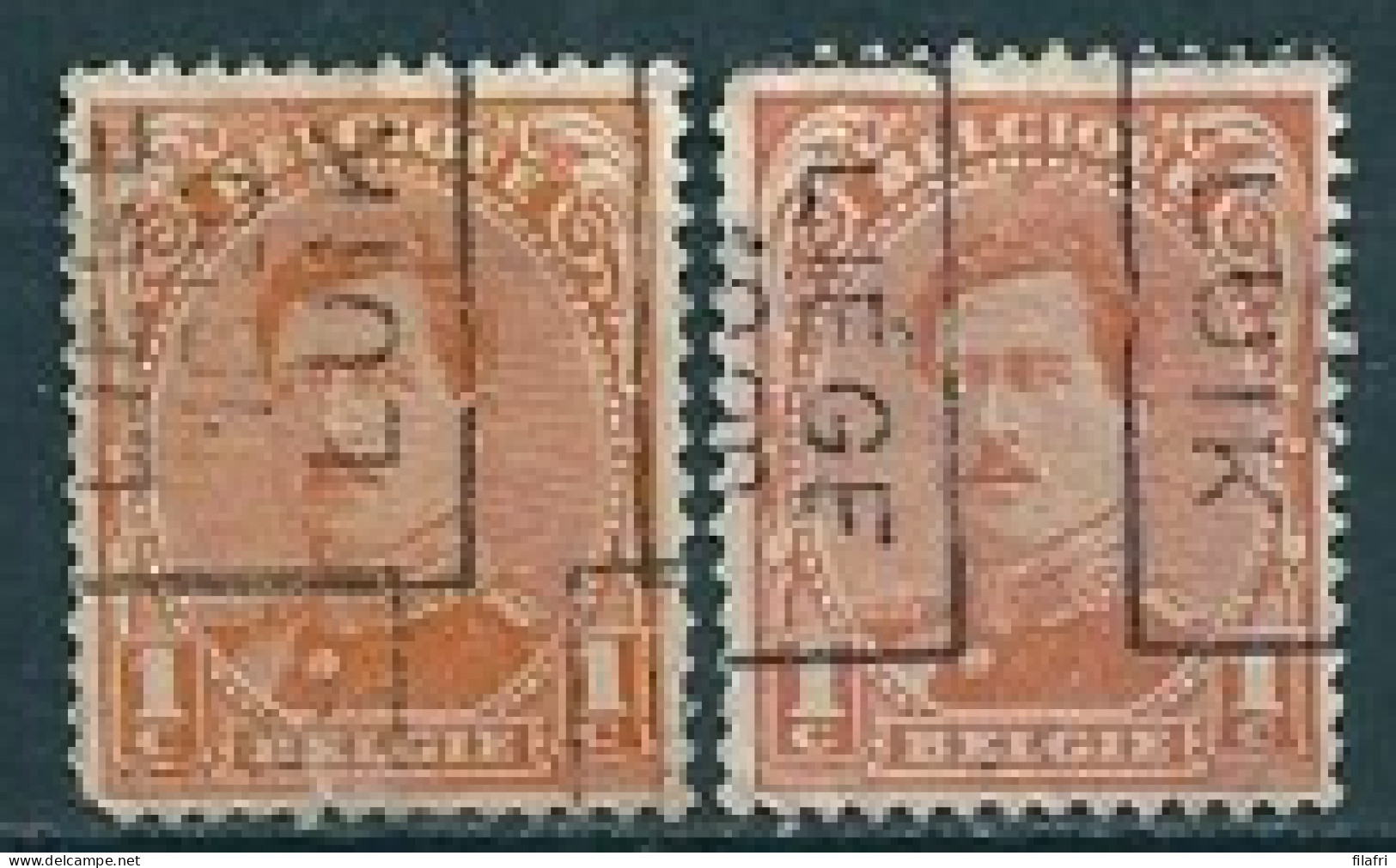 2508 Voorafstempeling Op Nr 135 - LIEGE 1920 LUIK - Positie A & B - Roulettes 1920-29