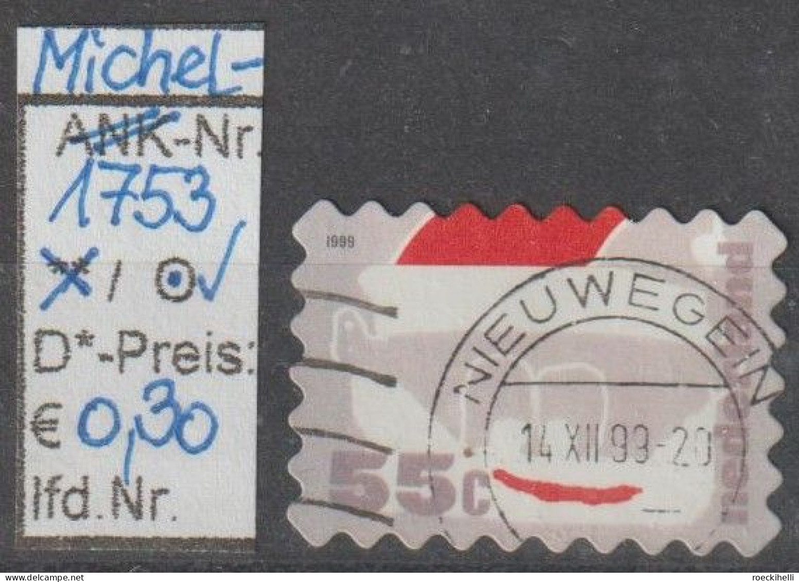 1999 - NIEDERLANDE - FM/DM "Dez.marken - Weihn. Motive" 55 C Mehrf. - O  Gestempelt - S.Scan (1753o Nl) - Oblitérés